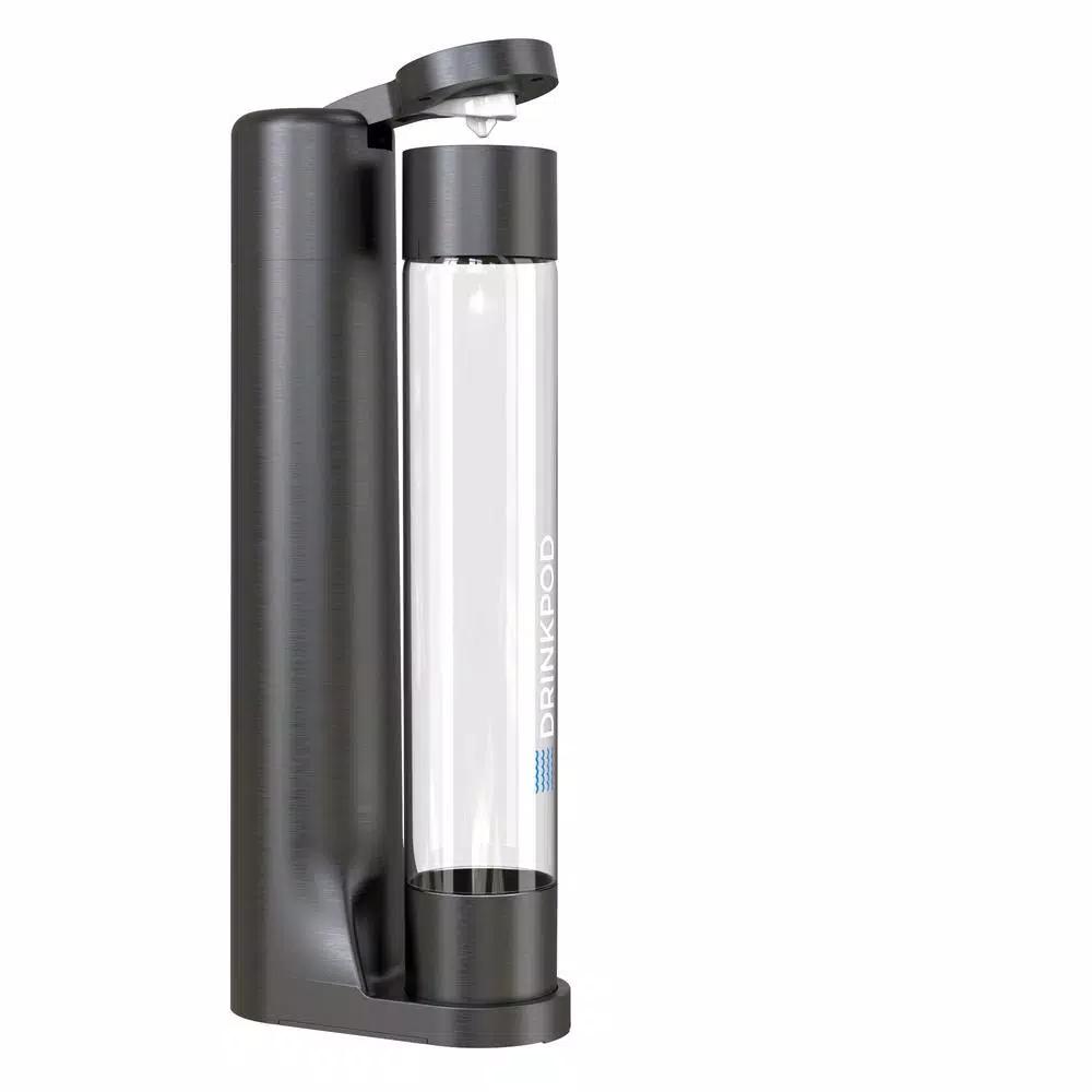 Drinkpod FIZZPod Black One-Touch Sparkling Soda Maker Machine with 3 PET Bottles