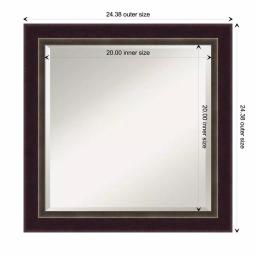 Amanti Art Signore 24 in. x 24 in. Square Wood Framed Beveled Edge Bathroom Vanity Mirror in Bronze thumbnail 5