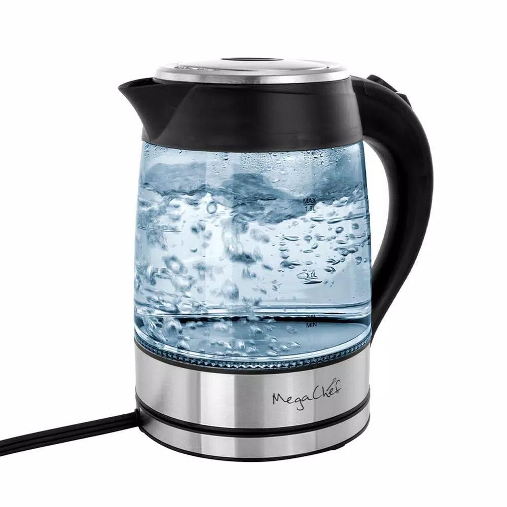 MegaChef Mega Chef 1.8L Glass and Stainless Steel Electric Tea Kettle