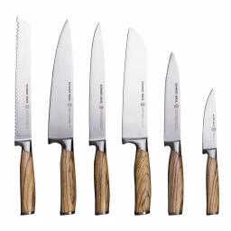 SCHMIDT BROS. 7-Piece Zebra Wood and German Stainless Steel Knife Set with Magnetic Midtown Block thumbnail 2