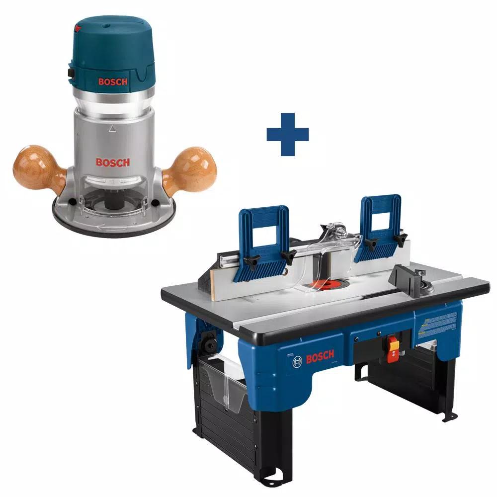 Bosch 1617EVS 2.25 HP 12 Amp Fixed-Base Router with RA1141 Benchtop Router Table Bundle