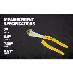 Southwire 8 in. High-Leverage Angled Head Diagonal Cutting Pliers with Dipped Handles thumbnail 7