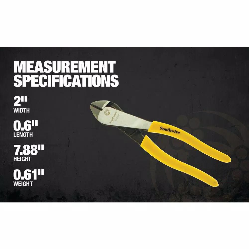 Southwire 8 in. High-Leverage Angled Head Diagonal Cutting Pliers with Dipped Handles