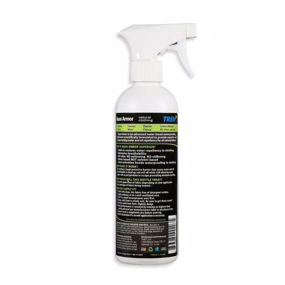 Trek7 Aqua Armor 16 oz. Fabric Waterproofing Spray for Natural Clothing