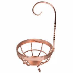 Creative Home Deluxe Copper Plated Wrought Iron Fruit Basket with Removable Banana and Grape Hanger thumbnail 1