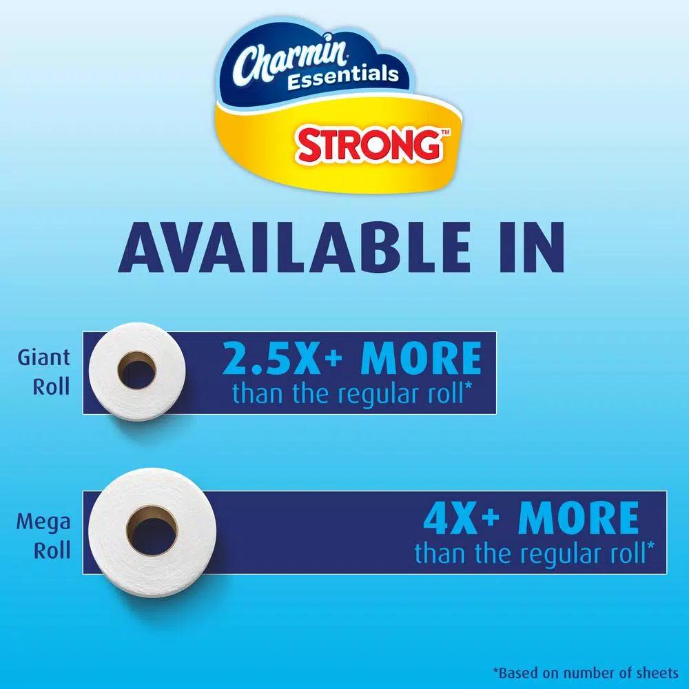 Charmin Essentials Strong 1-Ply Toilet Paper, 48 Giant Rolls