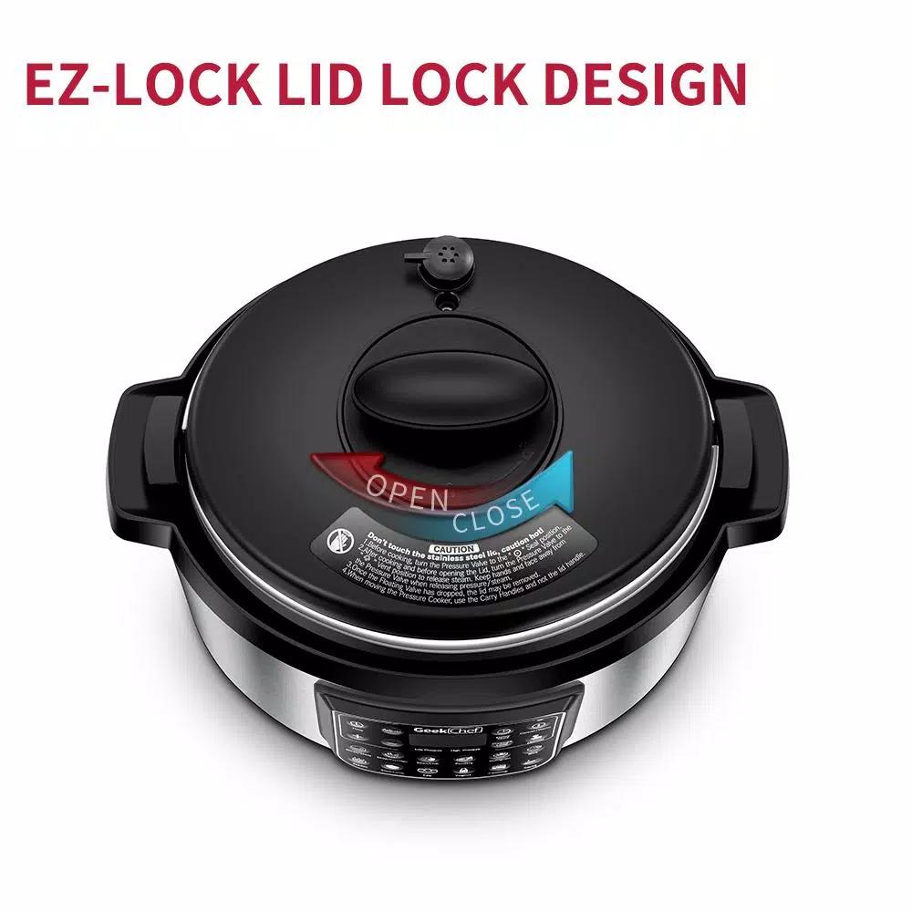 Geek Chef 8 Qt. Stainless Steel Electric Oval Pressure Cooker with 12 Preset Functions