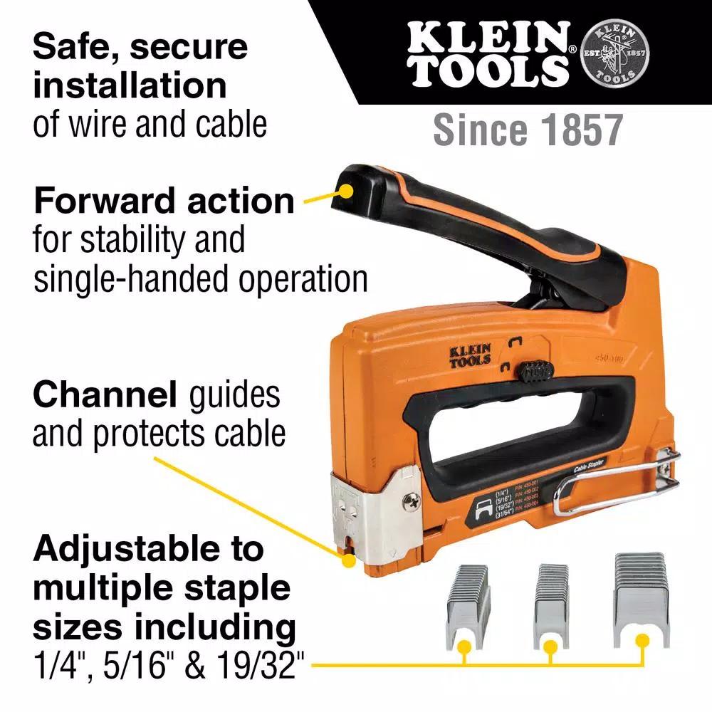 Klein Tools Cable Stapler for Voice, Data, Video, and NM (Romex) Cable