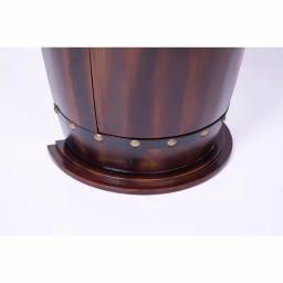 Vintiquewise Rustic Wooden Barrel Shaped Wine Bar Cabinet with Lockable Latch and 10-Bottle Storage thumbnail 7