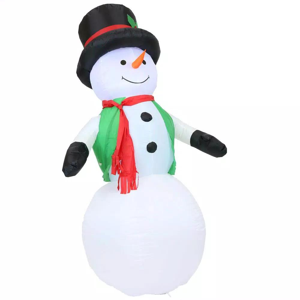Sunnydaze Decor 6.8 ft. Holly Jolly Snowman Inflatable Outdoor Christmas Decoration with LED Lights