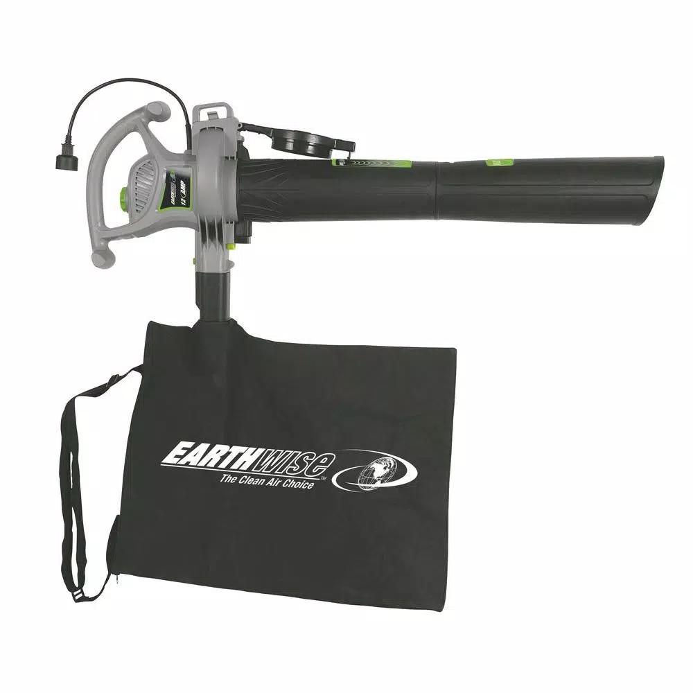 Earthwise 12 Amp Corded Electric 3-in-1 Blower, Vacuum, and Mulcher (240 MPH, 390 CFM)