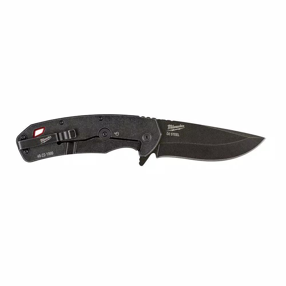 Milwaukee Hardline 3.5 in. D2 Steel Smooth Blade Folding Pocket Knife