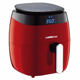 GoWISE USA 5 Qt. Air Fryer with Duo Touchscreen Display, 8 Presets, 1500W, Red thumbnail 2