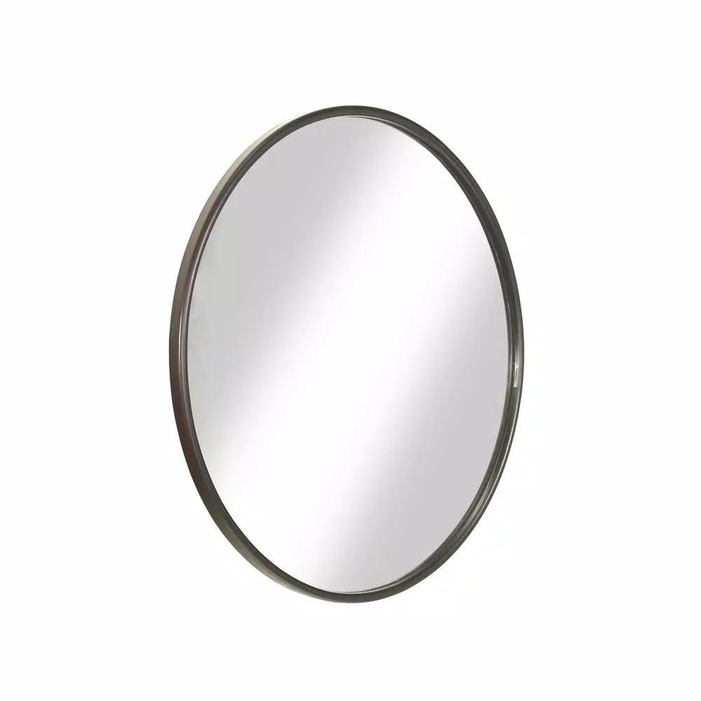 Martin Svensson Home 30 in. Round Oil Rubbed Bronze Metal Frame Accent Mirror