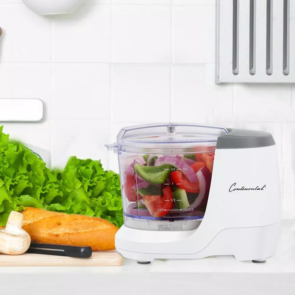 Continental Electric Black & Decker 1.5-Cup Electric Mini Food Chopper with Stainless Steel Blades, White