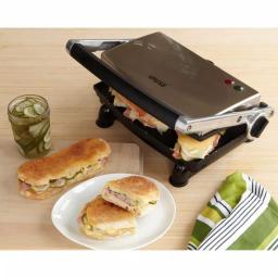 IMUSA 1400W Silver Non-Stick Panini Press and Countertop Grill thumbnail 3