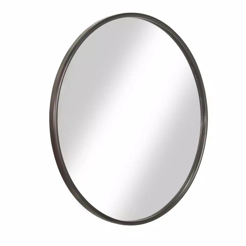 Martin Svensson Home 36 in. Round Oil Rubbed Bronze Metal Frame Accent Mirror