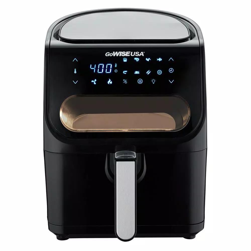 GoWISE USA 4 Qt. Digital Air Fryer with Viewing Window and 8 Presets, 1500W, Black