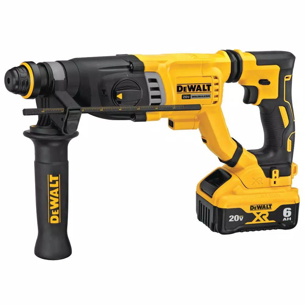 DEWALT 20V MAX Cordless Brushless 1-1/8 in. SDS Plus Rotary Hammer Kit with (2) 6.0Ah Batteries & Charger