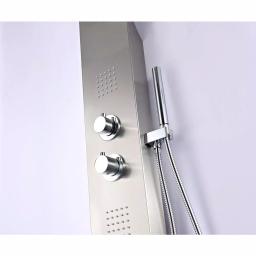 ANZZI Anchorage 60 in. 2-Jet Full Body Shower Panel System with Heavy Rain Head & Spray Wand, Brushed Steel thumbnail 2