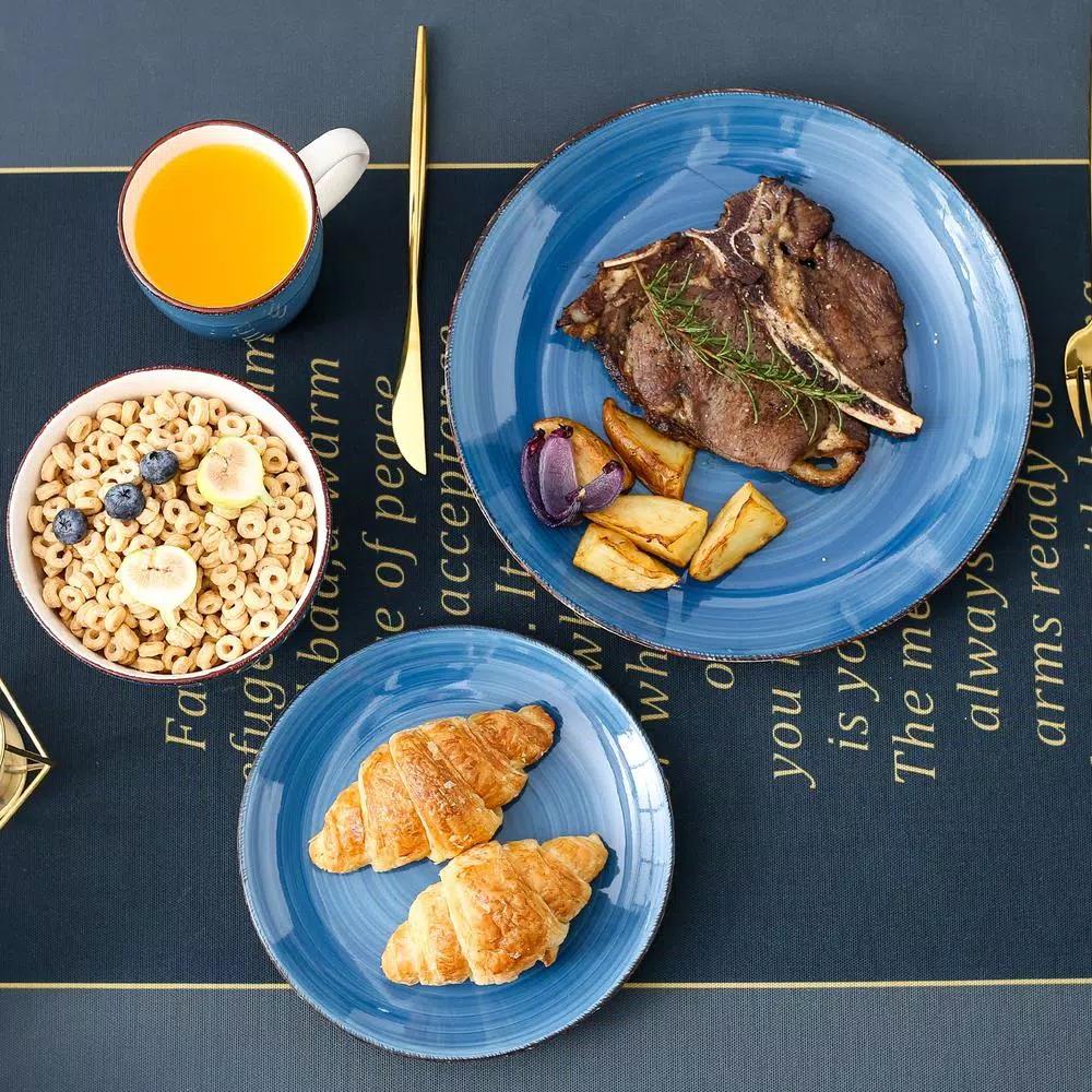 vancasso Bella 16-Piece Blue Porcelain Dinnerware Set, Service for 4