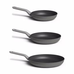 BergHOFF Leo 3-Piece Aluminum Nonstick Frying Pan Set, Grey thumbnail 1