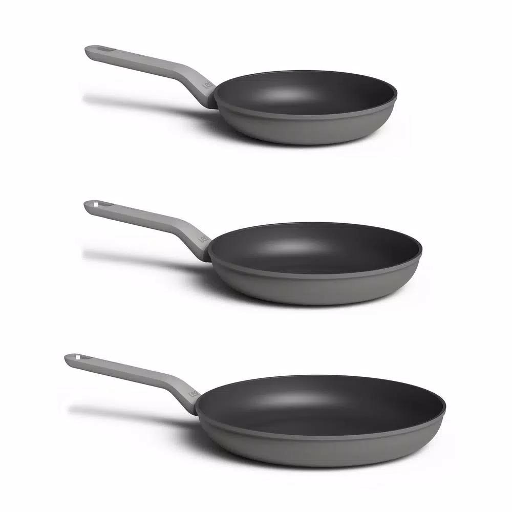 BergHOFF Leo 3-Piece Aluminum Nonstick Frying Pan Set, Grey
