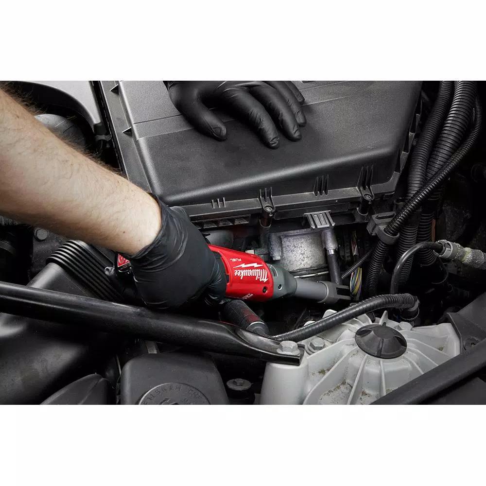 Milwaukee M12 FUEL 12V Cordless 1/4 in. Extended Reach Ratchet Kit with Metric Ratcheting Wrench Set