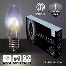Wintergreen Lighting FlexFilament C9 LED Shatterproof Cool White Vintage Edison Bulbs (5-Pack) thumbnail 2