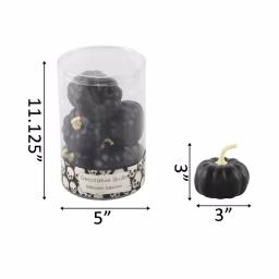 Flora Bunda 8-Piece Halloween Mini Pumpkin Decor Set - Black, Silver, and White Plastic Pumpkins thumbnail 2