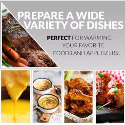 HomeCraft 3-Station Stainless Steel Slow Cooker Buffet with 3 Removable 1.5 qt. Ceramic Pots thumbnail 4