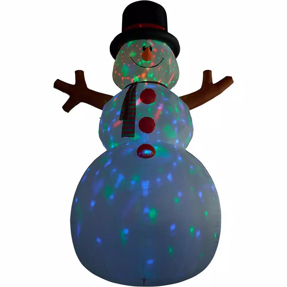 Fraser Hill Farm 20 ft. Jolly Snowman Christmas Inflatable with RGB Lights