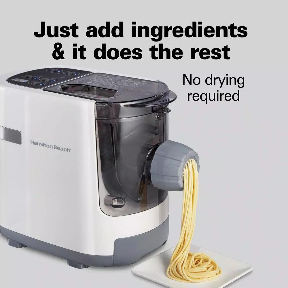 Hamilton Beach Electric Pasta Maker with Internal Scale, 7 Shapes, White