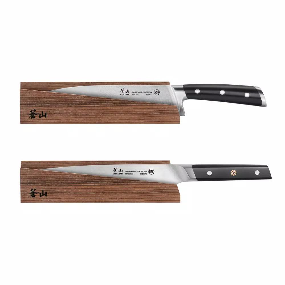 Cangshan Solid Carbonized Ash Wood Magnetic Knife Sheath for 8 in. Chef's Knife