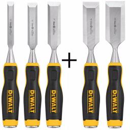 DEWALT DWHT 3-Piece Wood Chisel Set with Bonus 1-1/4 in. and 1-1/2 in. Chisels thumbnail 1