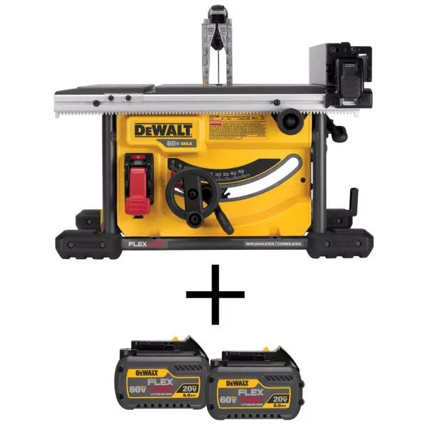 DEWALT FLEXVOLT 60V MAX Cordless Brushless 8-1/4 in. Table Saw Kit with (2) 6.0Ah Batteries