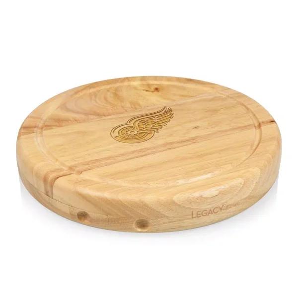 Picnic Time Circo Rubberwood Cheese Board and 4-Piece Stainless Steel Tool Set