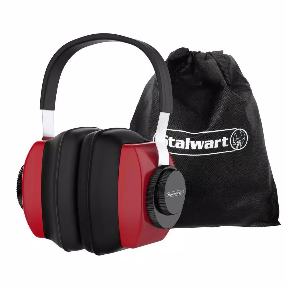 Stalwart Red/Black Over-Ear Hearing Protection Ear Muffs, 28dB NRR