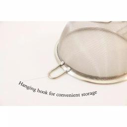 ExcelSteel 9 in. Stainless Steel Mesh Strainer with Long Riveted Handle thumbnail 2