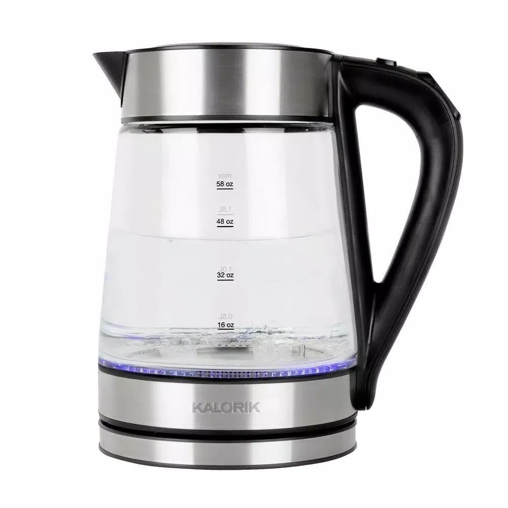 KALORIK 1.7L Rapid Boil Digital Electric Glass Kettle, 1750W, 5 Temperature Settings
