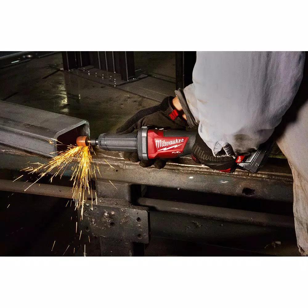 Milwaukee M18 FUEL 1/4 in. Brushless Cordless Die Grinder Kit with Two 5.0 Ah Batteries and Charger