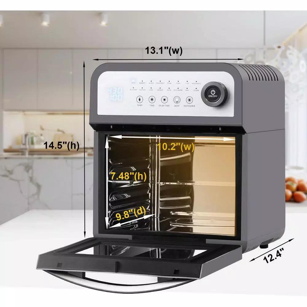 Boyel Living Geek Chef 13 Qt. Stainless Steel Air Fryer Oven with Rotisserie, Dehydrator & 8-Piece Accessory Kit
