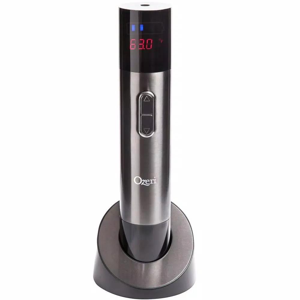 Ozeri Maestro Electric Wine Opener with Infrared Thermometer, Stainless Steel