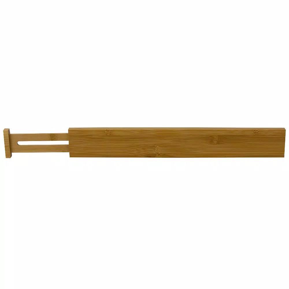 Unbranded Natural Bamboo Drawer Organizer - Expandable Spring-Loaded Divider for Kitchen, Office, and Home