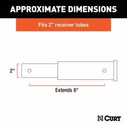 CURT 8" Receiver Tube Extender, 2" Shank, 3,500 lbs. Capacity thumbnail 4