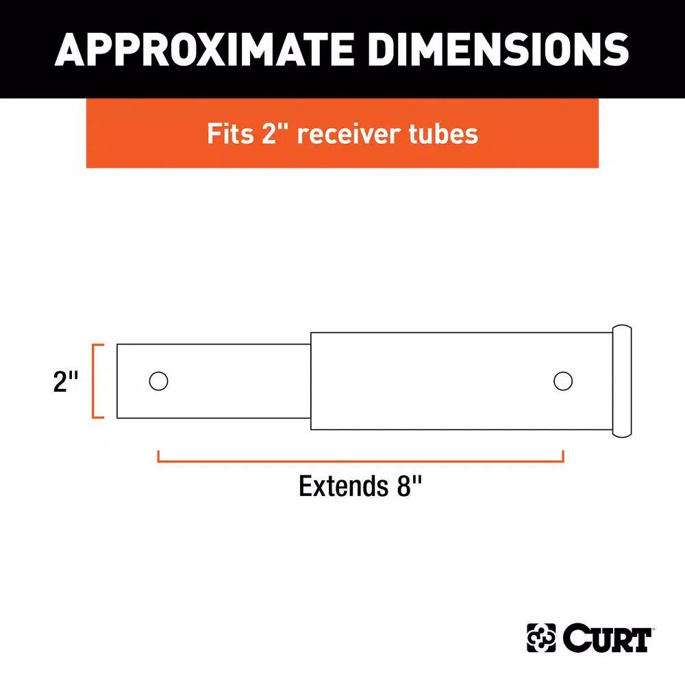 CURT 8" Receiver Tube Extender, 2" Shank, 3,500 lbs. Capacity