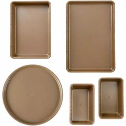 Wilton 5-Piece Ceramic-Coated Non-Stick Bakeware Set, Gold thumbnail 1