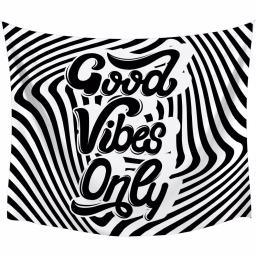 RoomMates Good Vibes Swirl Large Wall Tapestry - Black and White Modern Polyester Decor thumbnail 1