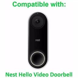 Wasserstein Wall Plate and Adjustable Angle Mount Bundle for Google Nest Hello Video Doorbell, White thumbnail 7