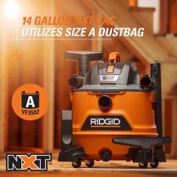 RIDGID 14 Gal. 6.0 Peak HP NXT Wet/Dry Shop Vacuum with 2.5 in. Hose and Accessories thumbnail 12